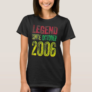 Camiseta Aniversário de 16 anos Outubro Nasceu Lenda de 16
