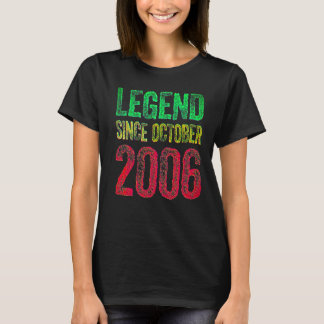 Camiseta Aniversário de 16 anos Outubro Nasceu Lenda de 16
