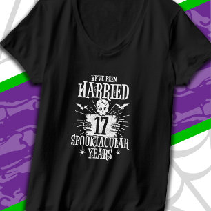 Camiseta Aniversário de 17 anos de casamento Halloween Spoo