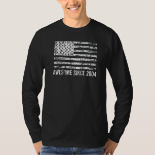 Camiseta Aniversário de 18 anos Bandeira EUA Vintage Incrív