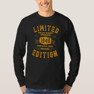 Camiseta Aniversário De 1946 Used Grunge Vintage
