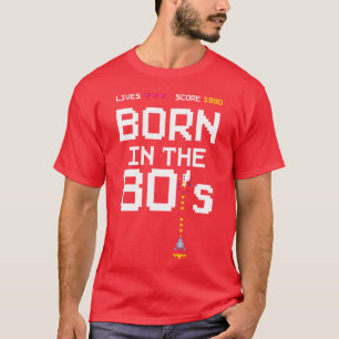Camiseta Aniversário de 1980 Retro Gamer Piel Nascido nos a