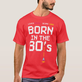 Camiseta Aniversário de 1980 Retro Gamer Piel Nascido nos a