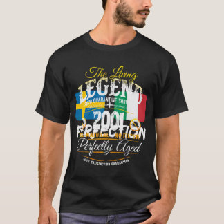 Camiseta Aniversário de 19 Anos A Lenda Desde 2001 Quarente