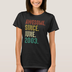 Camiseta Aniversário De 19 Anos Incrível Desde Junho De 200
