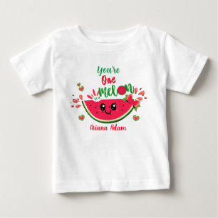 Camiseta Aniversário de 1 ano da Menina Melancia Única no M