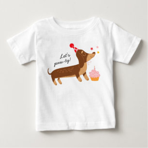 Camiseta Aniversário de 1 ano da Menina Vamos Festejar Cach