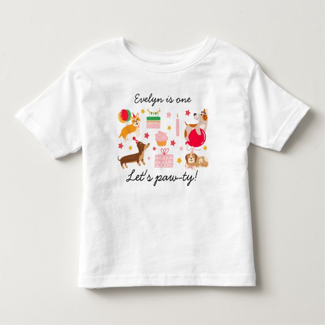 Camiseta Aniversário de 1 ano da Menina Vamos Festejar Cami (Frente)