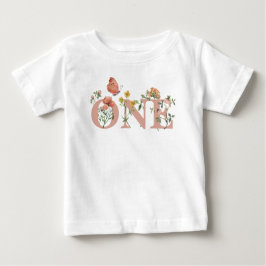 Camiseta Aniversário de 1 ano da Pequena Flor Silvestre Aqu
