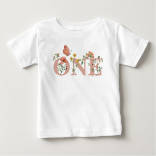 Camiseta Aniversário de 1 ano da Pequena Flor Silvestre Aqu