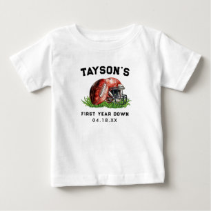 Camiseta Aniversário de 1 ano de Futebol Primeiro Ano Derru