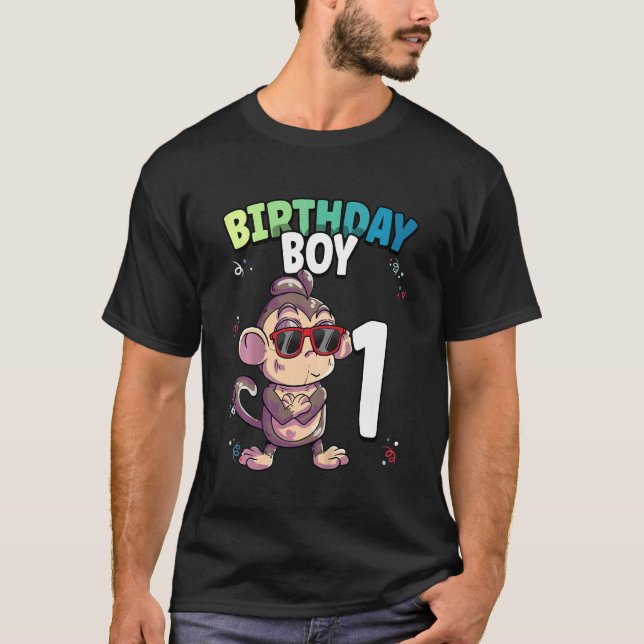 Camiseta Aniversário de 1 ano do menino (Frente)