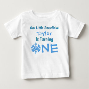 Camiseta Aniversário de 1 ano do Pequeno Floco de Neve