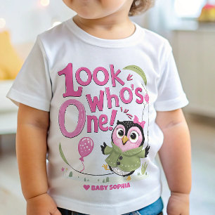 Camiseta Aniversário de 1 ano Feliz Coruja