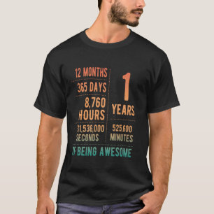 Camiseta Aniversário de 1 Ano Meninos e Meninas Divertido c