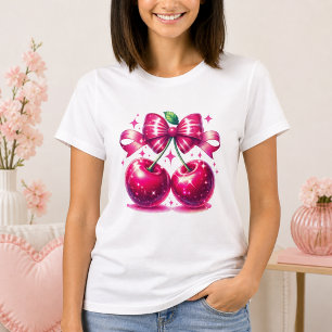 Camiseta Aniversário de 1 ano Watercolor Coquette Cherry