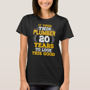 Camiseta Aniversário de 20 de 20 anos para canalizador