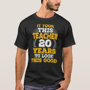 Camiseta Aniversário de 20 de 20 anos para professor