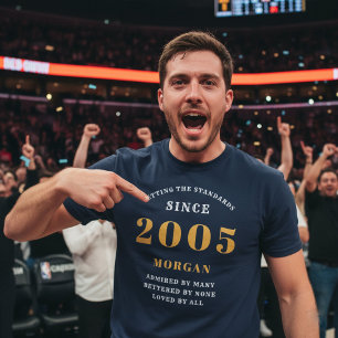Camiseta aniversário de 21 anos 2005 Personalizado Nome Azu