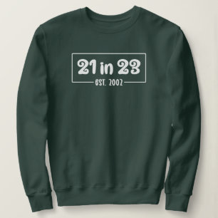 Camiseta aniversário de 21 anos 21 em 23 de agosto de 2002