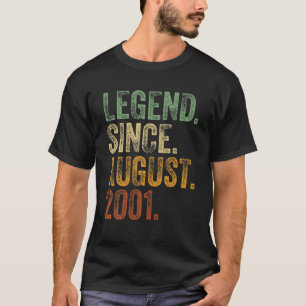Camiseta aniversário de 21 anos agosto Nascer 21 Anos Legen