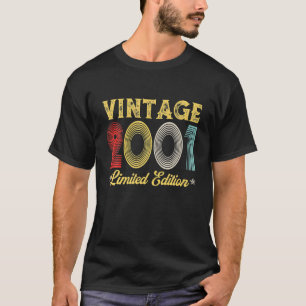 Camiseta Aniversário de 21 anos de 2001 Homens Mulheres