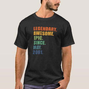 Camiseta aniversário de 21 anos de maio de 2001 Homens Mulh