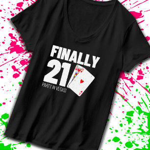 Camiseta Aniversário de 21 anos de Vegas - Festa de aniver