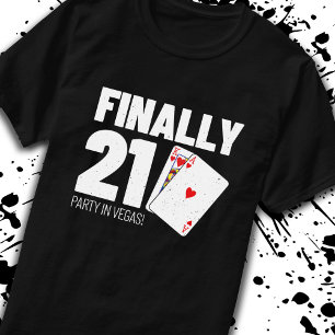 Camiseta Aniversário de 21 anos de Vegas - Festa de anivers