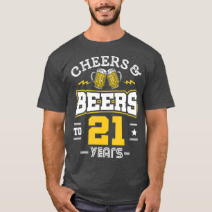 Camiseta aniversário de 21 anos e cervejas até 21 anos de
