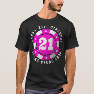 Camiseta aniversário de 21 anos em Las Vegas 2020 Poker Ch