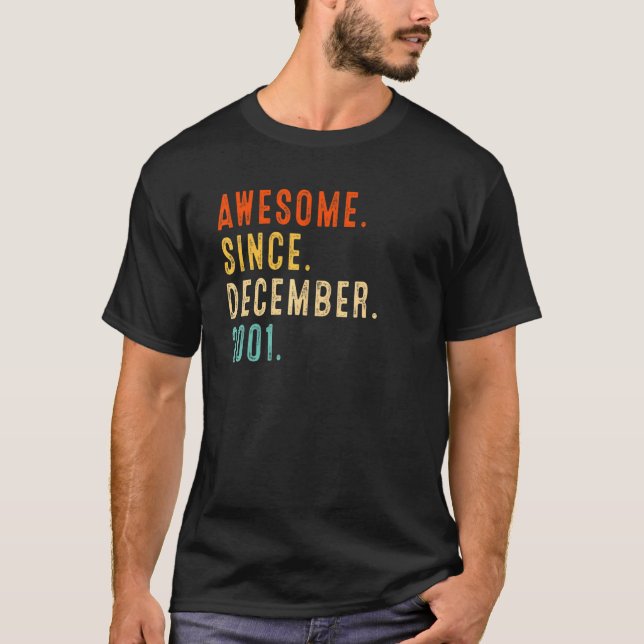 Camiseta aniversário de 21 anos Idea Incrível Desde Dezembr (Frente)