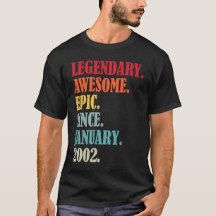 Camiseta aniversário de 21 anos Legendário Epic Incrível De