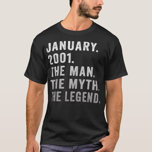 Camiseta Aniversário De 21 Anos Oferece Ao Homem Lenda Ja (Frente)