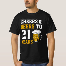 Camiseta aniversário de 21 anos para saudações e cervejas a