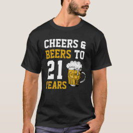 Camiseta aniversário de 21 anos para saudações e cervejas a