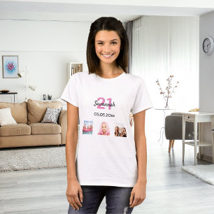 Camiseta aniversário de 21 anos personalizada fofofofofofof