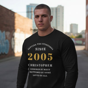 Camiseta Aniversário de 21 anos Personalizado 2005 Adiciona