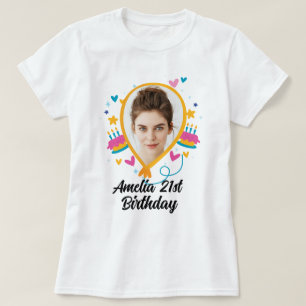 Camiseta Aniversário de 21 anos personalizado com a camiset