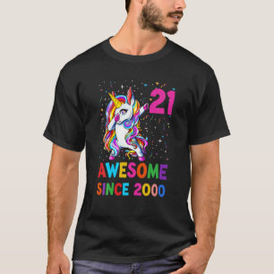 Camiseta aniversário de 21 anos Unicórnio Dabbing for Boy