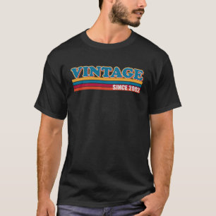 Camiseta aniversário de 21 anos Vintage 2002 Incrível Desde