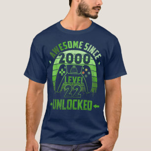 Camiseta Aniversário de 22 anos de idade desbloqueado Nível