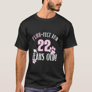 Camiseta Aniversário de 22 anos Gata Mãe de Gato Amante de 