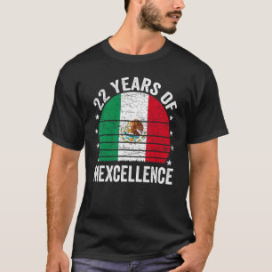 Camiseta Aniversário de 22 anos Mexicano 22º Aniversário Pu