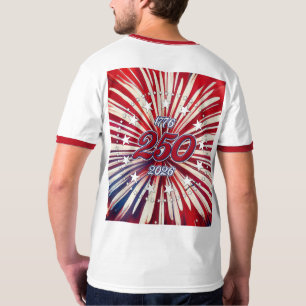 Camiseta Aniversário de 250 anos da América 1776-2026 Fogos