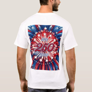 Camiseta Aniversário de 250 anos da América 1776-2026 Fogos