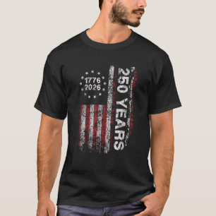 Camiseta Aniversário de 250 anos da América Bandeira dos EU