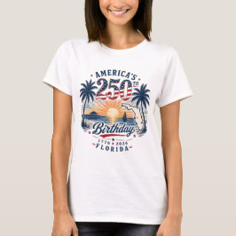 Camiseta Aniversário de 250 anos da América com tema da Fló
