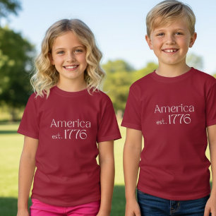 Camiseta Aniversário de 250 anos da América est 1776 Tipogr