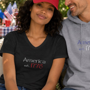 Camiseta Aniversário de 250 anos da América est 1776 Tipogr